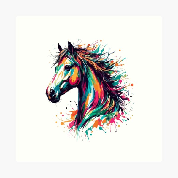 Item preview, Colorful Horse Head Splash designed and sold by Anitastic.