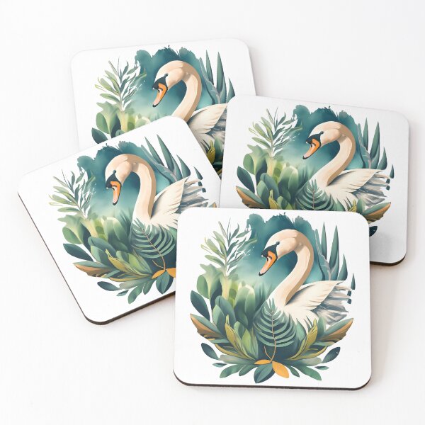 Item preview, Mute white swan within the leaves designed and sold by Ann Miu Deluxe.