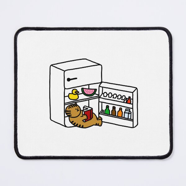 Item preview, a Cat and a Duck reading a book in the refigerator designed and sold by superbaechoo.