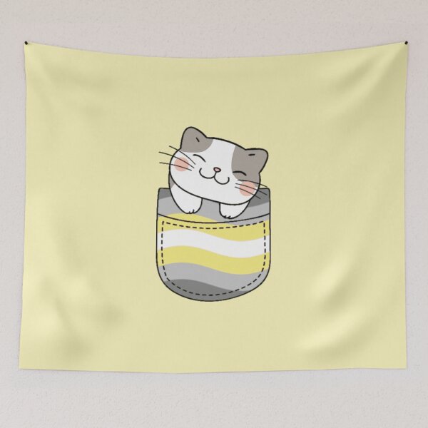 Item preview, Gato del orgullo Demigender en bolsillo falso designed and sold by everything4eva.