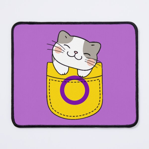 Item preview, Intersex Pride Cat in Faux Pocket designed and sold by everything4eva.