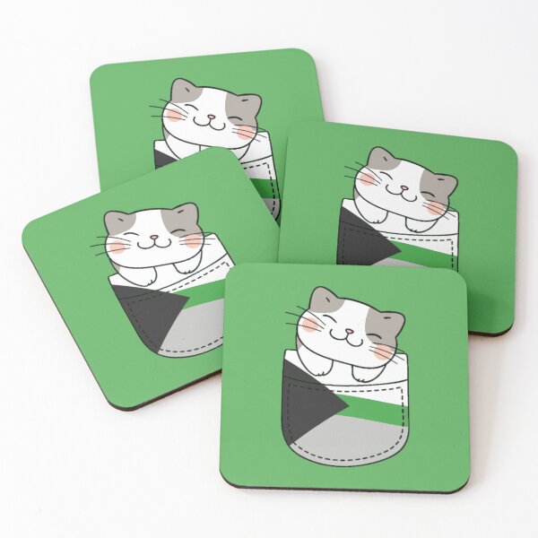 Item preview, Gato del orgullo demiromántico en bolsillo falso designed and sold by everything4eva.