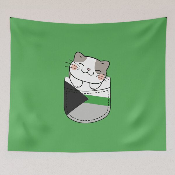 Item preview, Gato del orgullo demiromántico en bolsillo falso designed and sold by everything4eva.