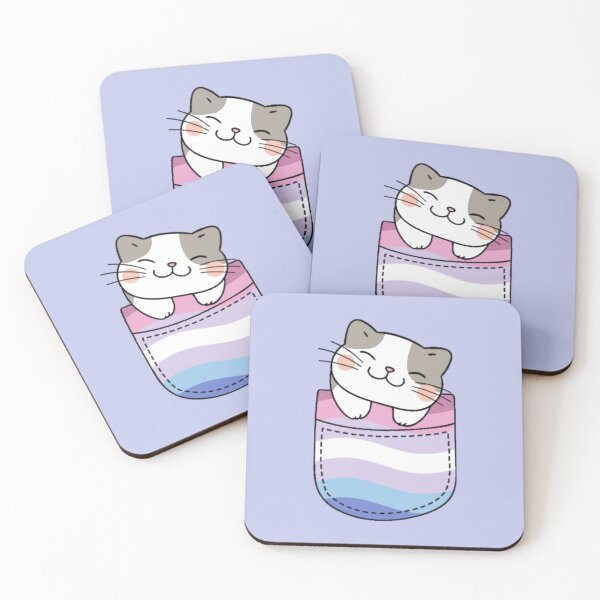 Item preview, Gato del orgullo de Bigender en bolsillo falso designed and sold by everything4eva.