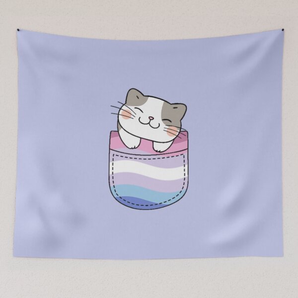 Item preview, Bigender Pride Cat in Faux Pocket designed and sold by everything4eva.