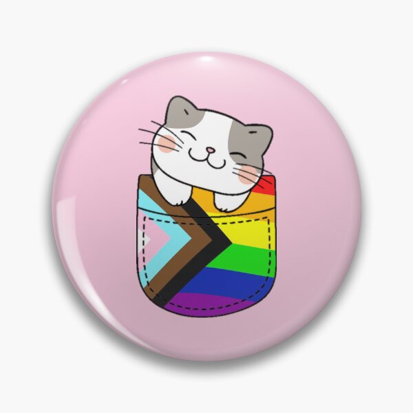 Item preview, Progress Pride Cat in Faux Pocket designed and sold by everything4eva.