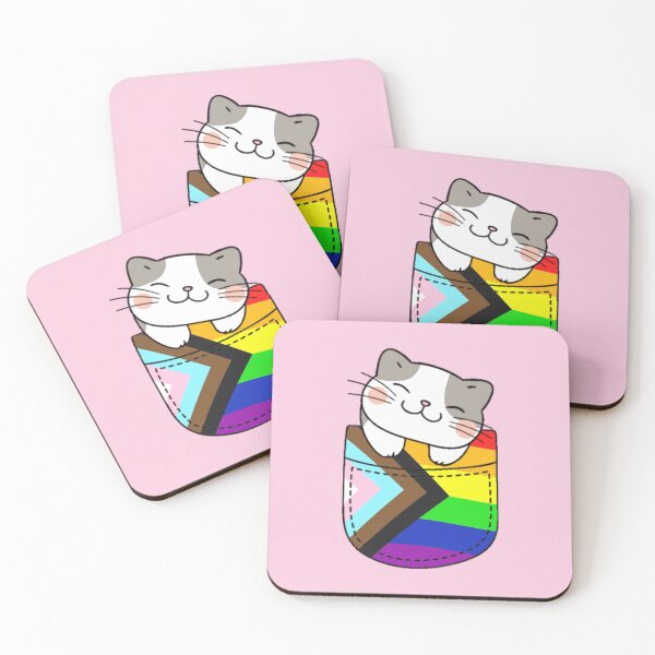 Item preview, Gato Progress Pride con bolsillo falso designed and sold by everything4eva.
