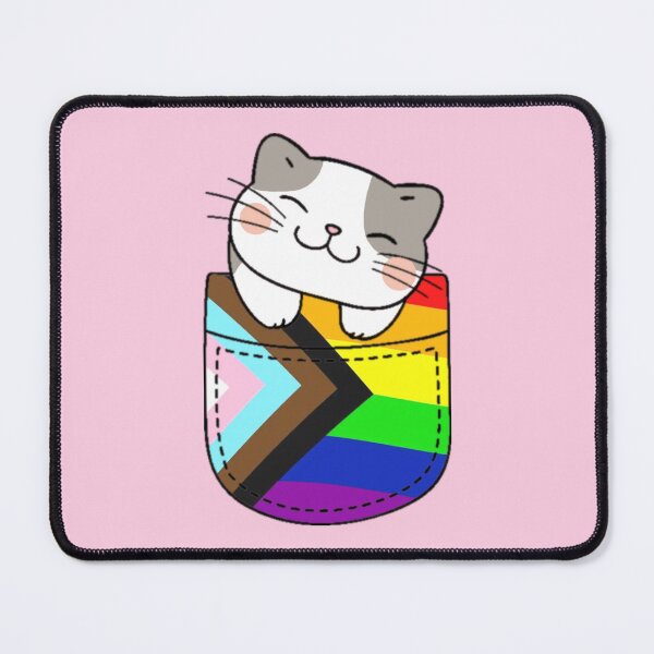 Item preview, Progress Pride Cat in Faux Pocket designed and sold by everything4eva.