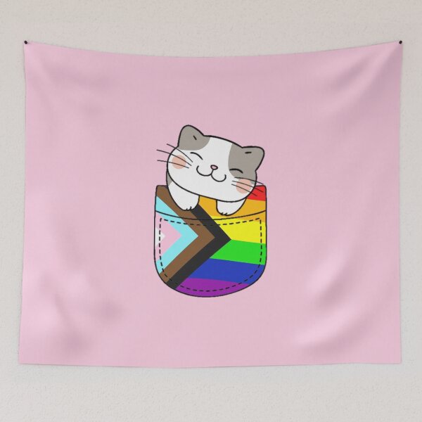 Item preview, Gato Progress Pride con bolsillo falso designed and sold by everything4eva.