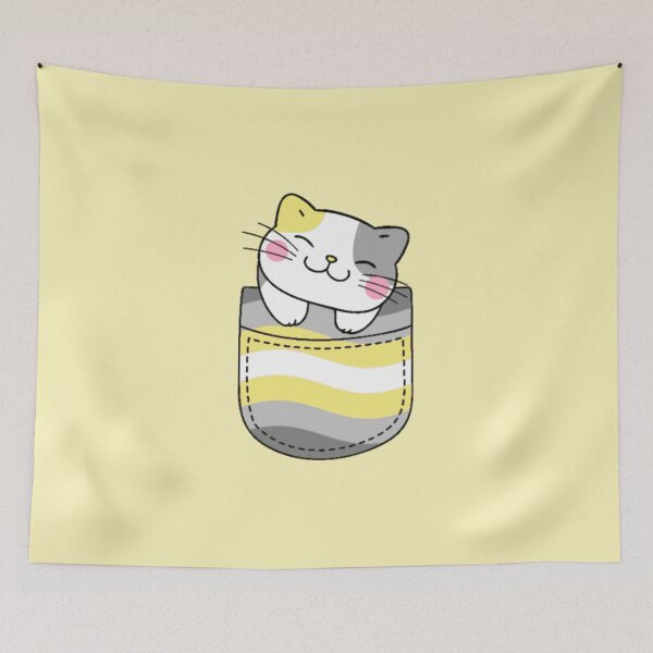 Item preview, Gato del orgullo Demigender en bolsillo falso designed and sold by everything4eva.