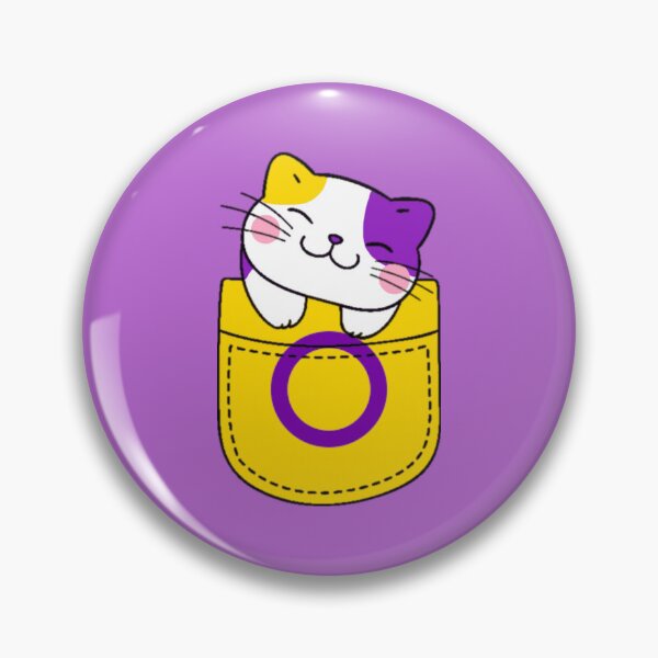 Item preview, Intersex Pride Cat in Faux Pocket designed and sold by everything4eva.