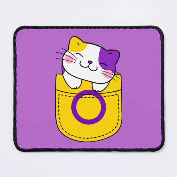 Item preview, Intersex Pride Cat in Faux Pocket designed and sold by everything4eva.