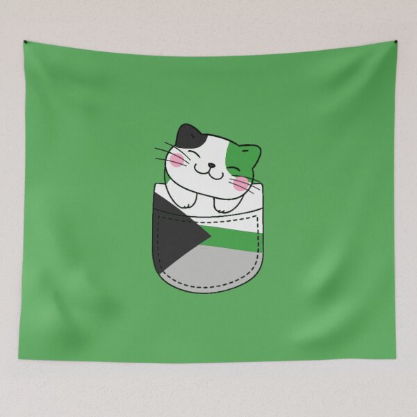 Item preview, Gato del orgullo demiromántico en bolsillo falso designed and sold by everything4eva.