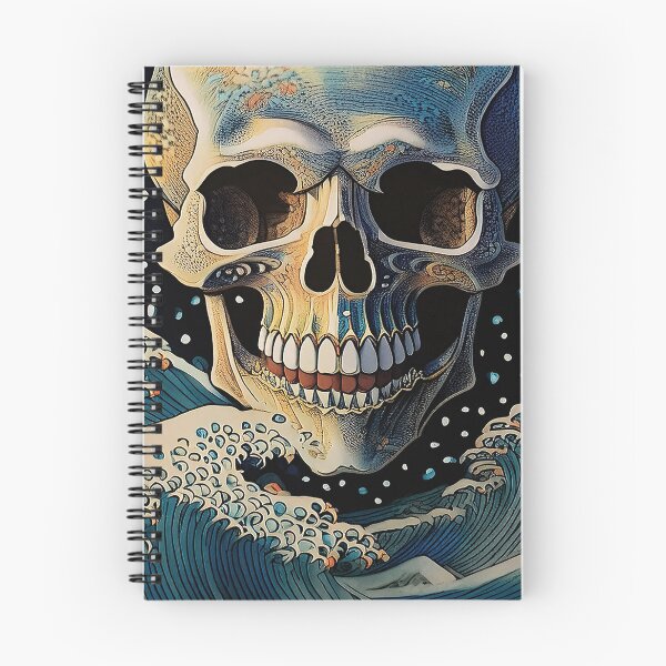 Item preview, Tatuaje tradicional japonés con estampado de calavera y olas del mar/2 designed and sold by Synthwave Poem.