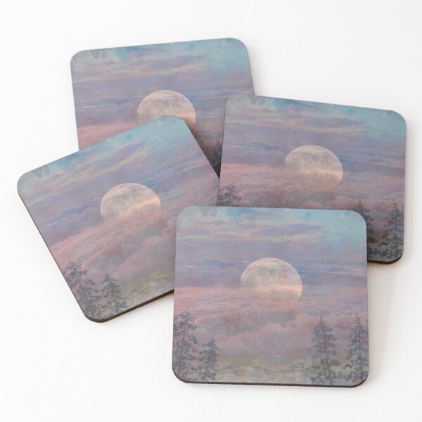 Item preview, A Quiet, Imaginative Fall of the Moon Between the Soft Sea Waves and the Charming Mountain Trees designed and sold by RokaCircles.