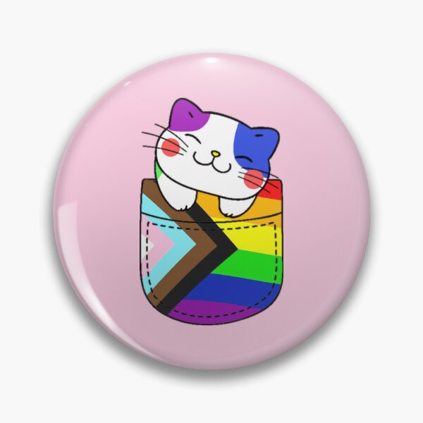 Item preview, Progress Pride Cat in Faux Pocket designed and sold by everything4eva.
