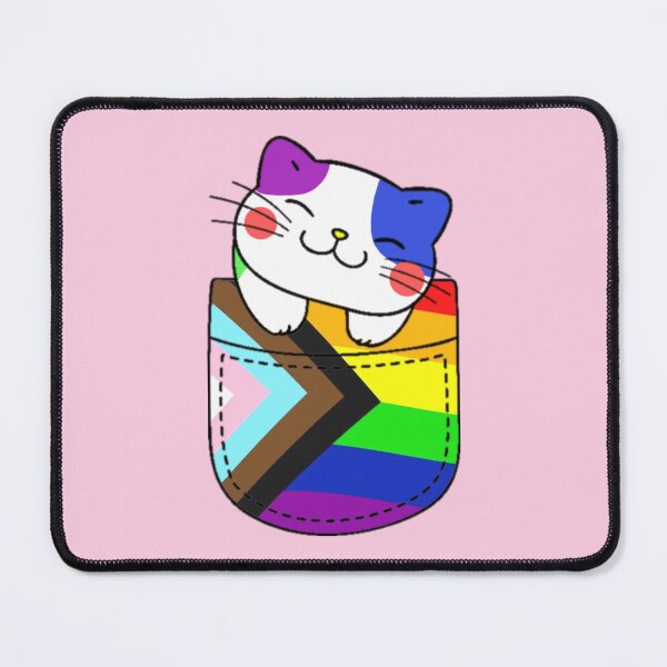 Item preview, Progress Pride Cat in Faux Pocket designed and sold by everything4eva.