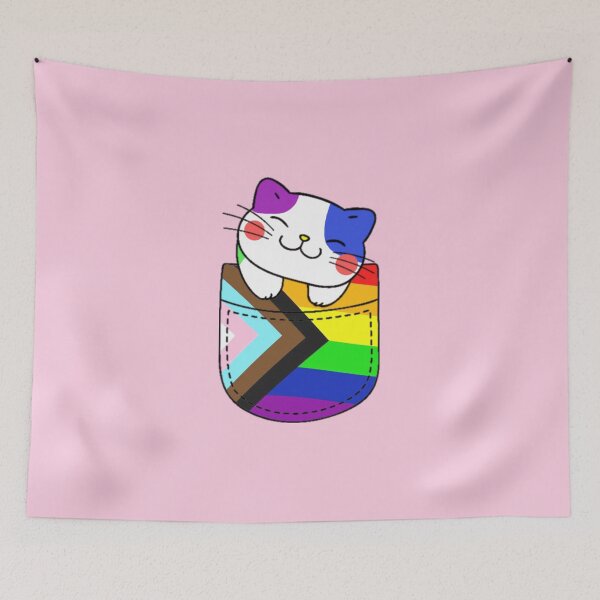 Item preview, Gato Progress Pride con bolsillo falso designed and sold by everything4eva.
