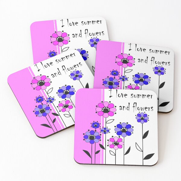 Item preview, Pattern with blue, pink and violet color flowers on a white background designed and sold by fuzzyfox.
