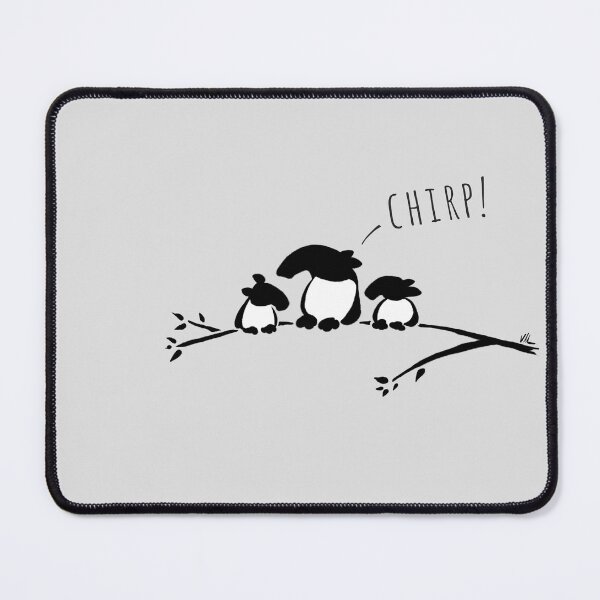 Item preview, Three little tapir birds on a branch "Chirp!" designed and sold by Skizzenmonster.