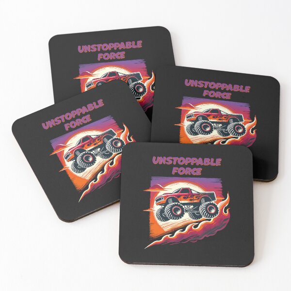 Item preview, Unstoppable Monster Truck in Fiery Sunset designed and sold by SerhiiArt.