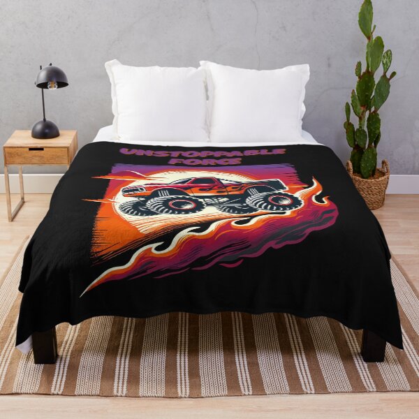 Item preview, Unstoppable Monster Truck in Fiery Sunset designed and sold by SerhiiArt.