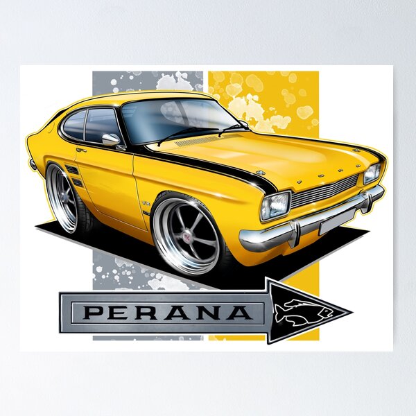 Item preview, Tooned Ford Capri Perana in yellow designed and sold by stefansautoart.