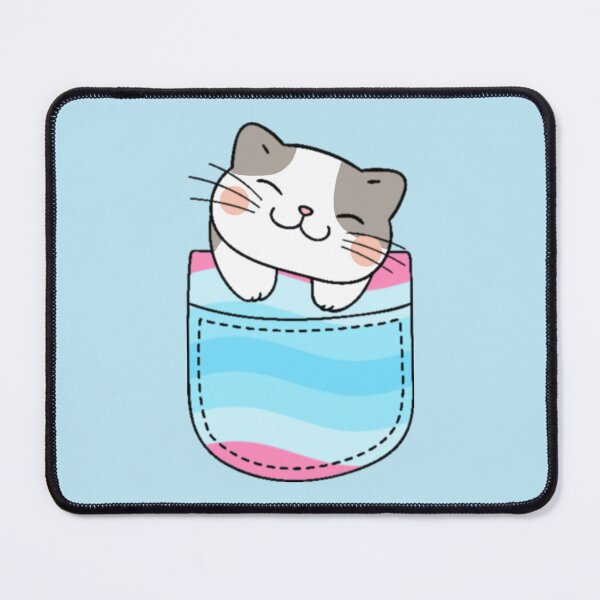Item preview, Transmasc Pride Cat in Faux Pocket designed and sold by everything4eva.