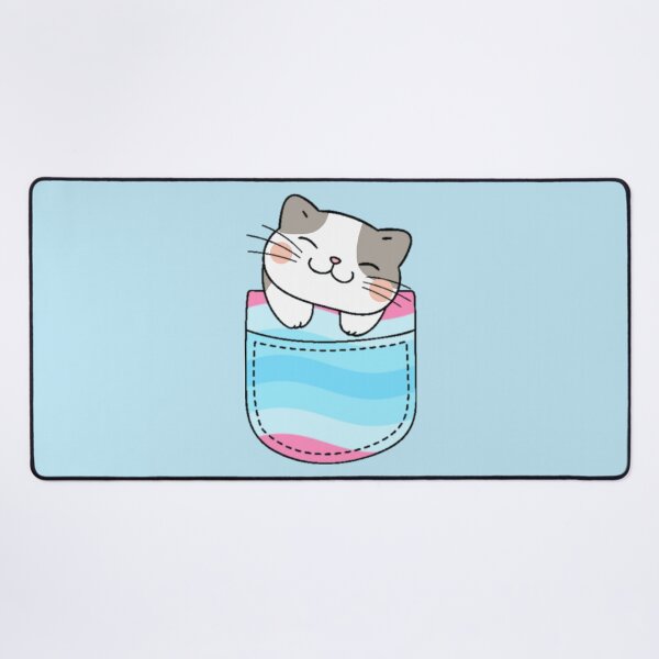 Item preview, Transmasc Pride Cat in Faux Pocket designed and sold by everything4eva.