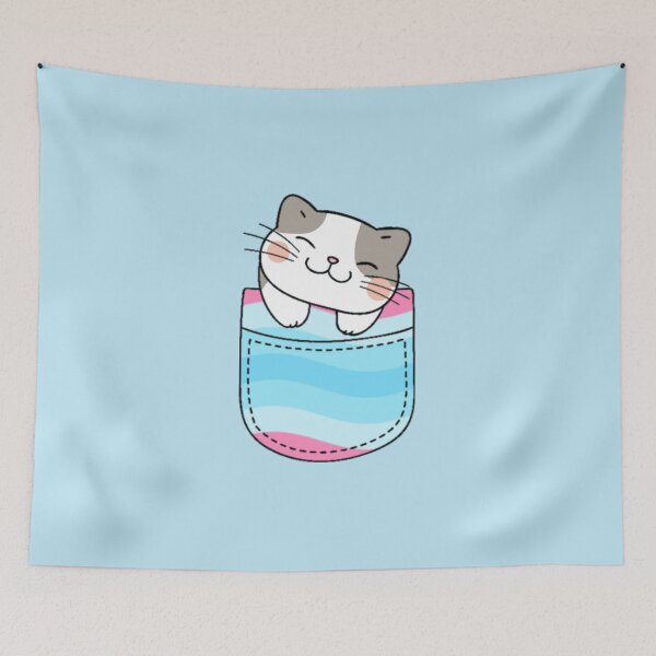 Item preview, Transmasc Pride Cat en bolsillo falso designed and sold by everything4eva.