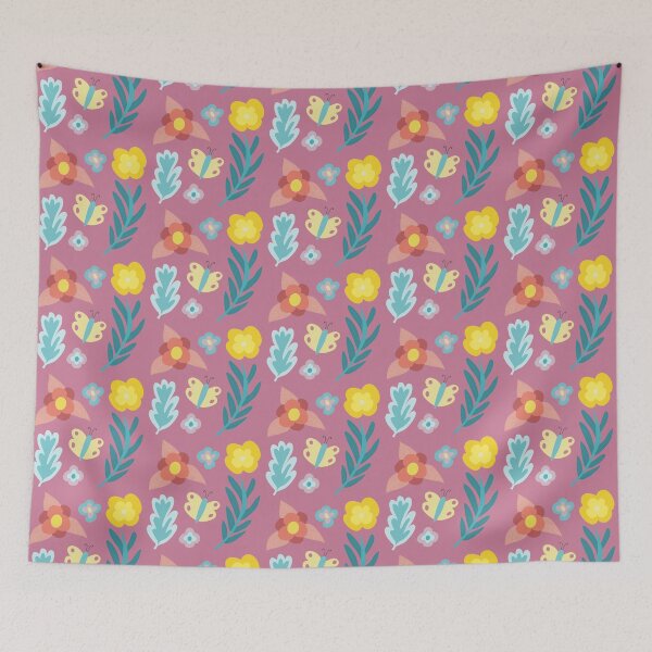 Item preview, Summer garden of flowers and butterfly pattern designed and sold by elliebart.
