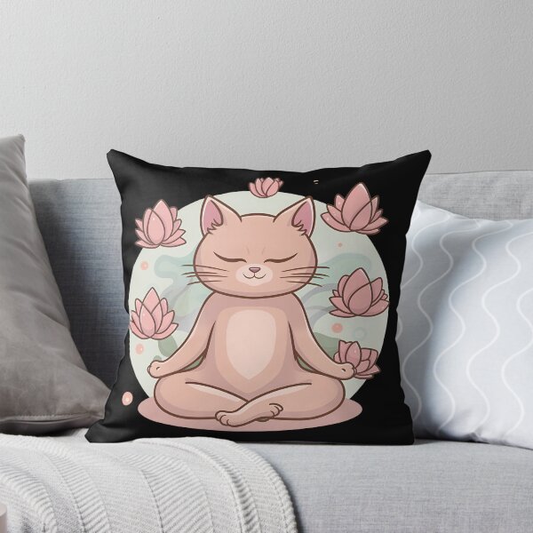 Aperçu de l'œuvre Chat méditatif : Lotus Sérénité créée et vendue par EnchantWearEmpo.