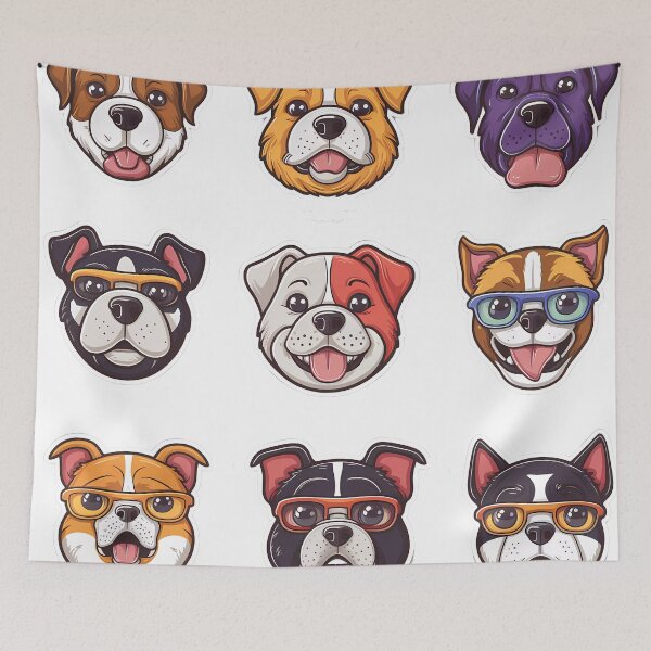 Item preview, Adorable Cartoon Dog Faces Sticker Pack - Set of 9 designed and sold by WatermelonPink.