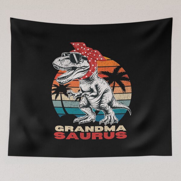 Item preview, Grandma Saurus Retro Dinosaur with Sunglasses and Bandana designed and sold by PantatKiller.