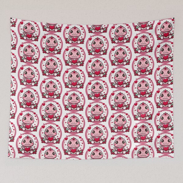 Item preview, Adorable Cartoon Baby Dinosaur with Love Hearts designed and sold by LunarFern.