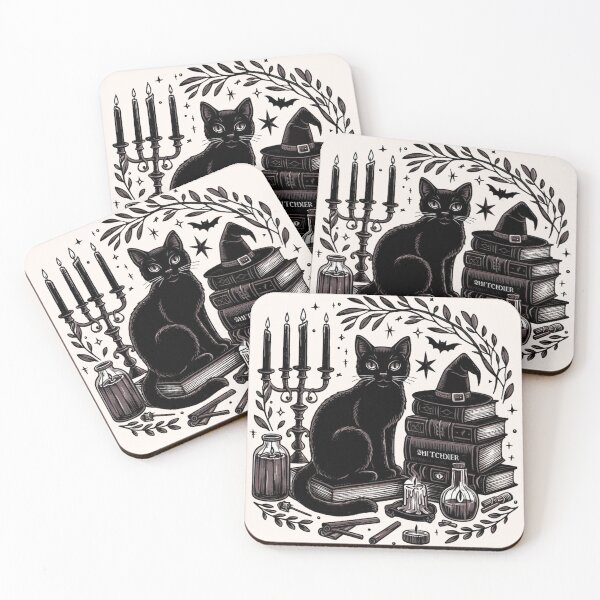 Item preview, Black Cat And Books designed and sold by VibeInkDesign.
