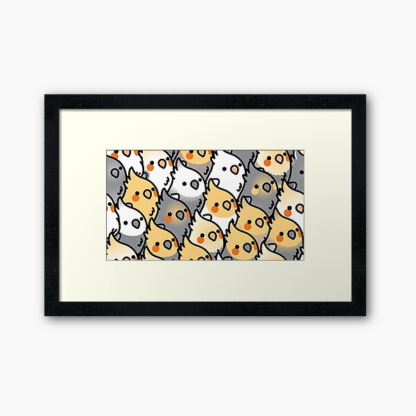 Chubby Cockatiel Party Framed Art Print