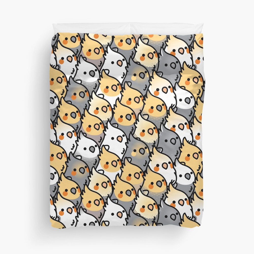 Chubby Cockatiel Party Duvet Cover