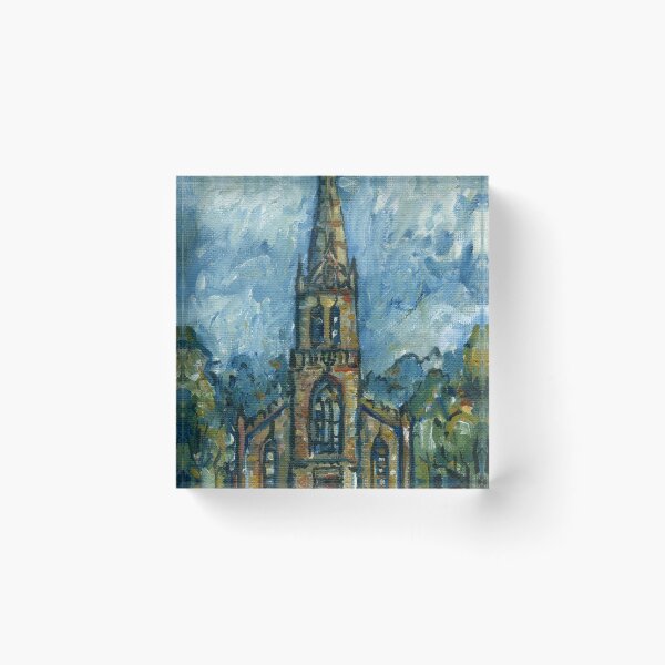 Artikelvorschau, St. Michael's Church, Highgate, London, Öl auf Karton entworfen und verkauft von Luke Bailey.