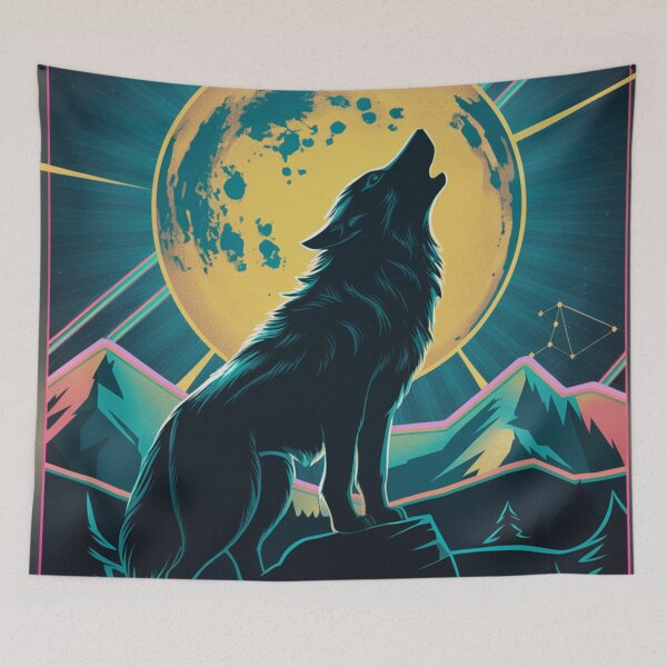 Item preview, Retro Wolf Howl designed and sold by Exodoi.