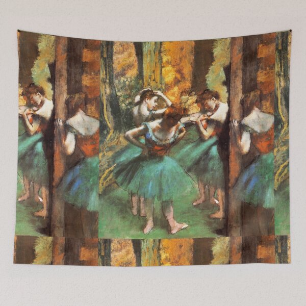Item preview, Dancers Pink and Green Ballerinas Edgar Degas painting designed and sold by ArtUnova.
