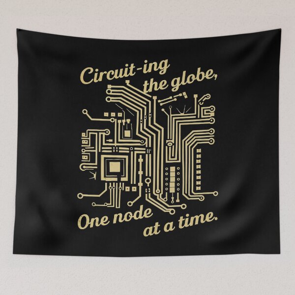 Item preview, Circuit-ing the Globe: Golden Nodes Connecting the World designed and sold by SplashTastic.