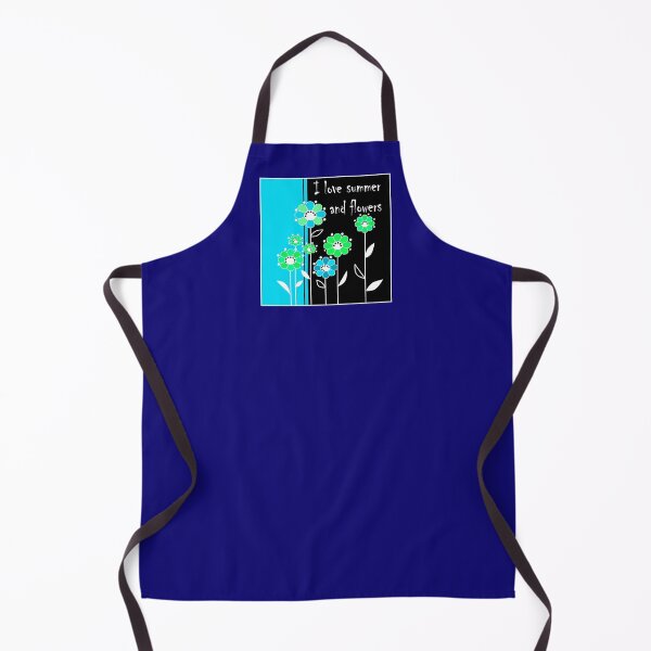 Item preview, I love summer and flowers, Pattern with blue, green and green-blue flowers in black background designed and sold by fuzzyfox.