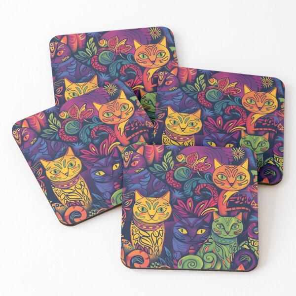 Item preview, Colorful Cats Pattern designed and sold by Linda Roisum.