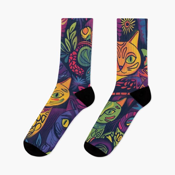 Item preview, Colorful Cats Pattern designed and sold by Linda Roisum.