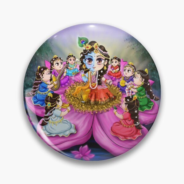 Item preview, radha krishna and eight friends designed and sold by ritusdesigns.