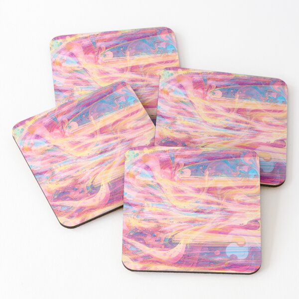 Item preview, Retro psychedelic pink yellow abstract designed and sold by Hen-C-Art.