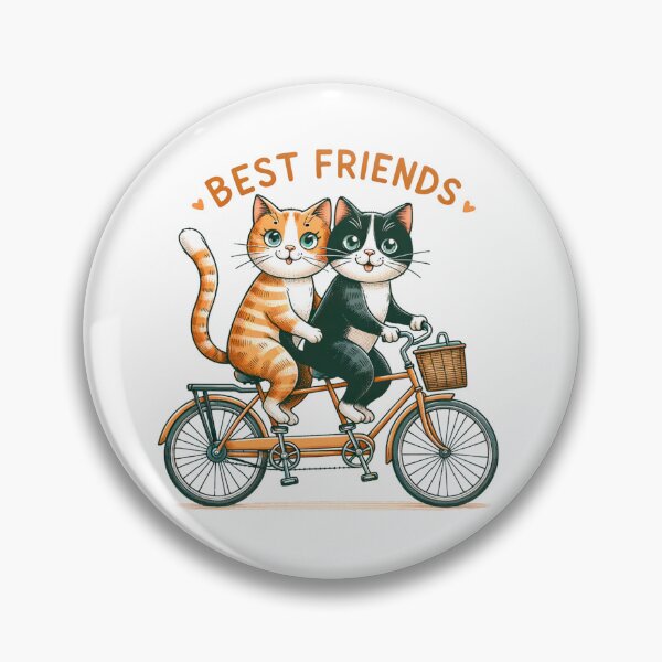 Item preview, Best friends. Cute tabby cats on a bicycle designed and sold by CameliaWave.