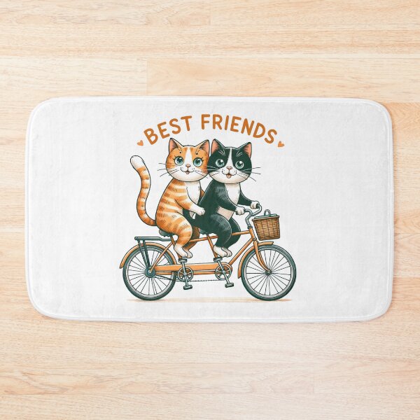 Item preview, Best friends. Cute tabby cats on a bicycle designed and sold by CameliaWave.