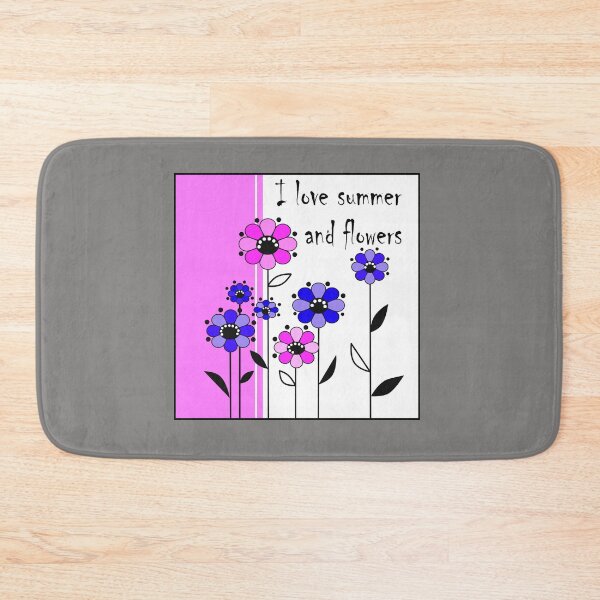 Item preview, Pattern with blue, pink and violet color flowers on a white background designed and sold by fuzzyfox.